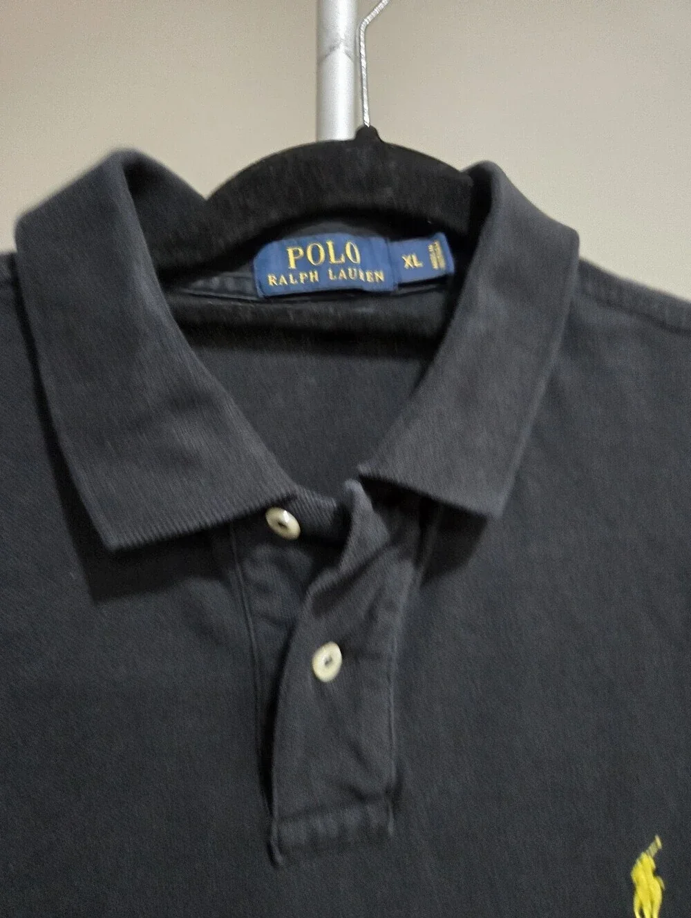Polo by Ralph Lauren Black Polo with Yellow Pony Embroidery Sz.XL